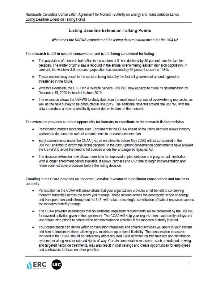 Thumbnail to Monarch Listing Decision Extension Talking Points. Opens link in a new tab