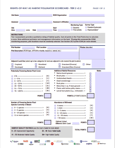 Thumbnail for Tier 2 Pollinator Scorecard. Click the thumbnail to open the tool in a new window.