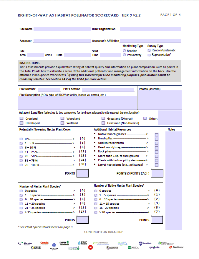 Thumbnail for Tier 3 Pollinator Scorecard. Click the thumbnail to open the tool in a new window.