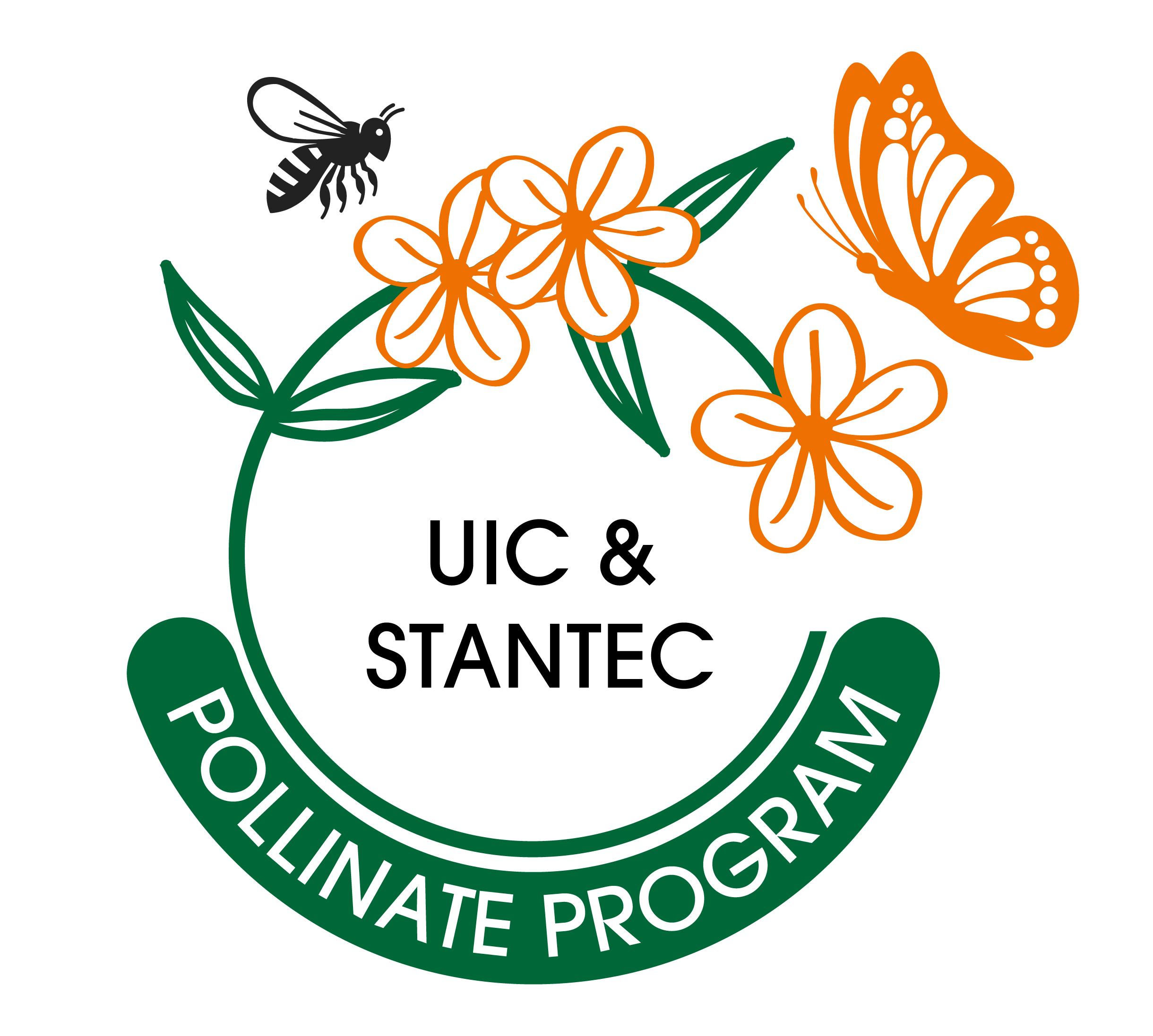 The logo of the UIC & Stantec Pollinator Program