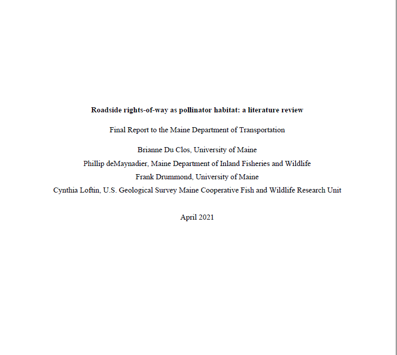 Roadside Rights-of-Way As Pollinator Habitat: A Literature Review ...