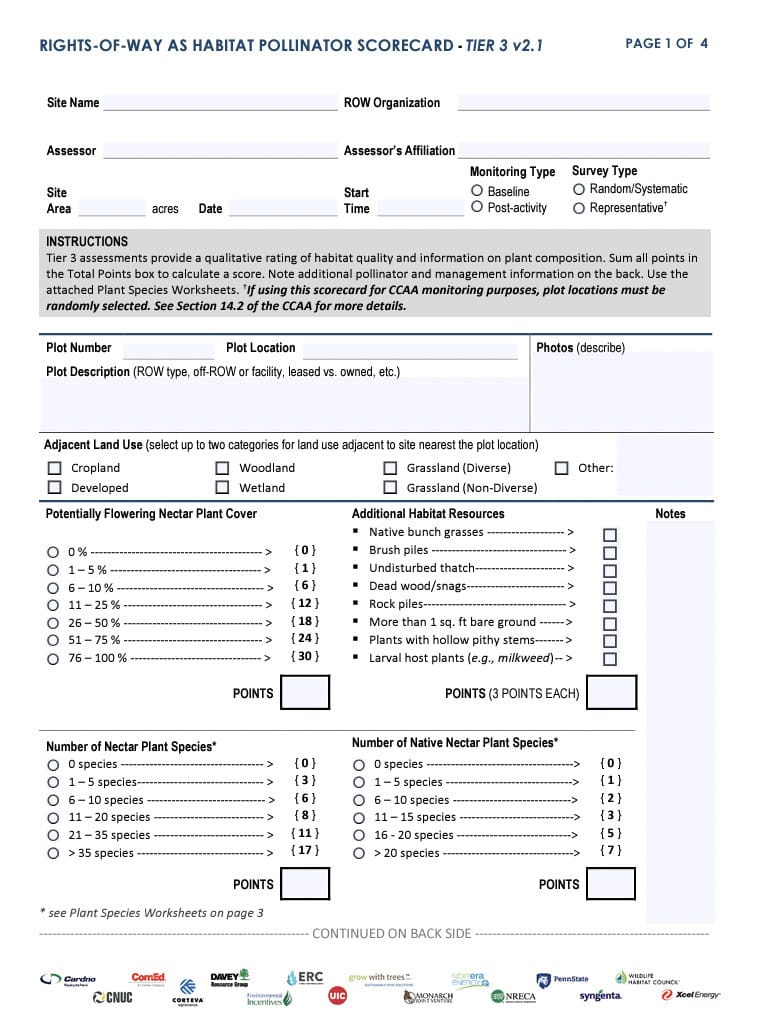 Pollinator Habitat Assessment Protocol Tier 3