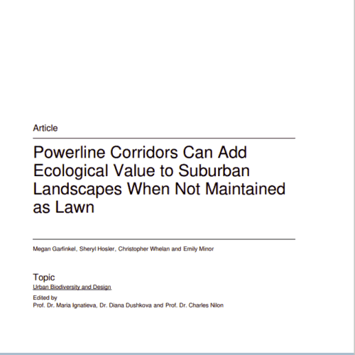 Powerline Corridors Can Add Ecological Value to Suburban Landscapes