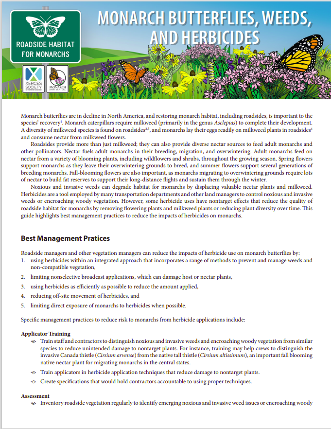 Monarch Butterflies, Weeds, and Herbicides - Rights-of-Way as Habitat ...