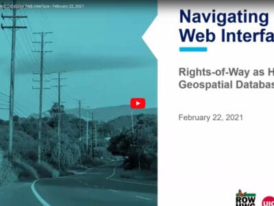 Image depicting a scenic roadway with power lines and vegetation, representing the tutorial on navigating the geospatial habitat database web interface, focused on rights-of-way as habitat. February 22, 2021.