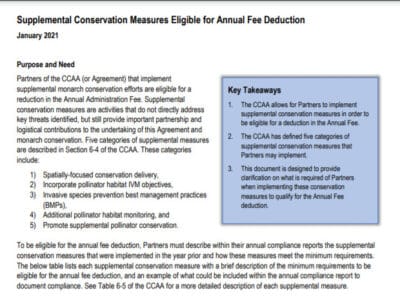 Thumbnail to Supplemental Conservation Measures Eligible for Annual Fee Deduction. Opens link to a new tab