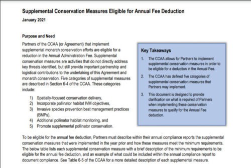 Thumbnail to Supplemental Conservation Measures Eligible for Annual Fee Deduction. Opens link to a new tab