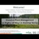 Alt text: Webinar welcome screen for "Invasive Plant Management on Rights-of-Way: Tackling Woody Species," featuring details about the session and support from various agricultural and management organizations.